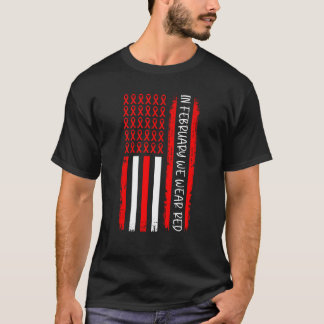 Camiseta En Febrero Usamos El Corazón De La Cinta Roja De L