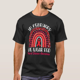 Camiseta En Febrero Usamos La Enfermedad Cardíaca Arcoiris 