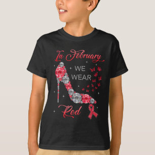 Camiseta En Febrero, Usamos Mariposas Rojas Enfermedad Card