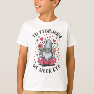 Camiseta En Febrero Usamos Rojo Conciencia de la Salud del 