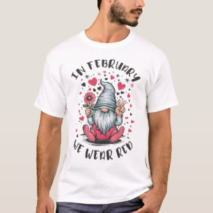 Camiseta En Febrero Usamos Rojo Conciencia de la Salud del