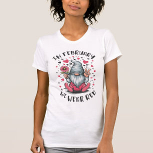 Camiseta En febrero usamos rojo conciencia sobre la salud d