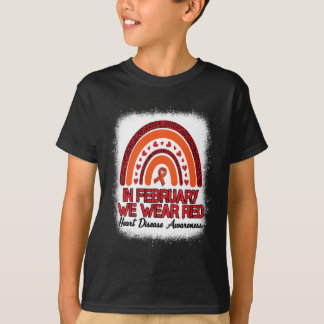 Camiseta En Febrero Usamos Un Arcoiris Rojo Leopardo Llucha
