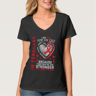 Camiseta En febrero vayan de rojo por mi Gigi concienciació