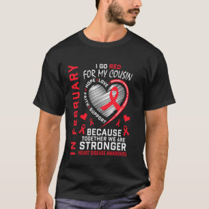 Camiseta En febrero vete de rojo por la enfermedad cardíaca