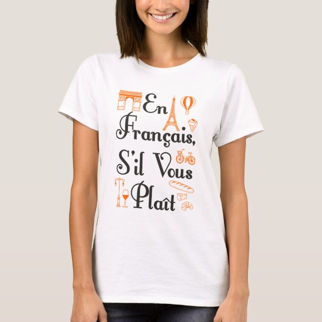 Camiseta En Francais S'il Vous Plait Estudiante Francés (Anverso)