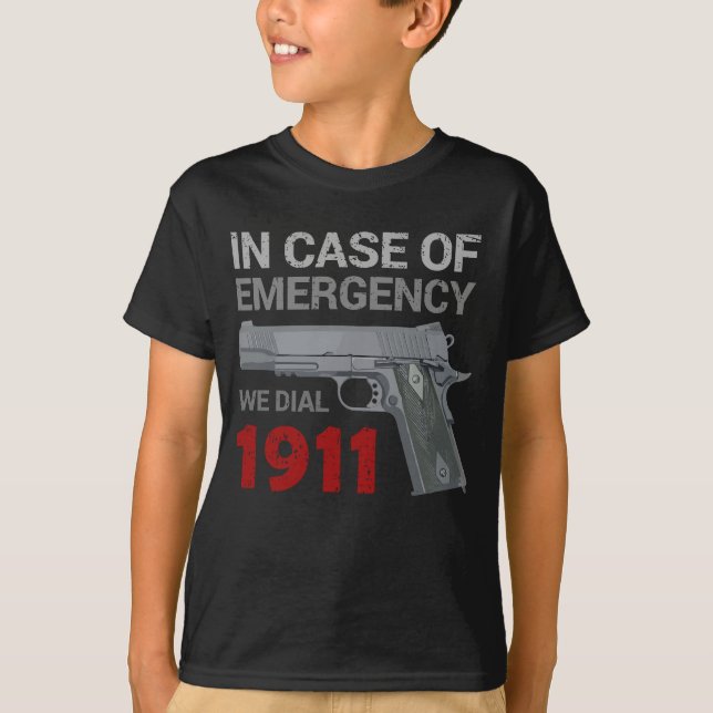 Camiseta En Funda de Emergencia Dial 1911 Pro Gun 2ª enmien (Anverso)