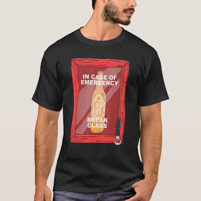 Camiseta En Funda De La Cerveza De Vidrio De Emergencia Alc (Anverso)