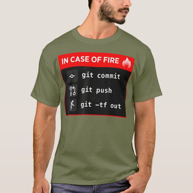 Camiseta En Funda de la Git Commit Git Push Git TF fuera (Anverso)