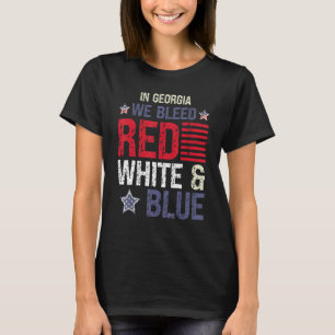 Camiseta En Georgia bendecimos el blanco rojo y el azul el 