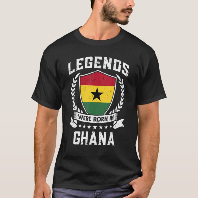 Camiseta En Ghana nacieron antiguas leyendas de la bandera  (Anverso)