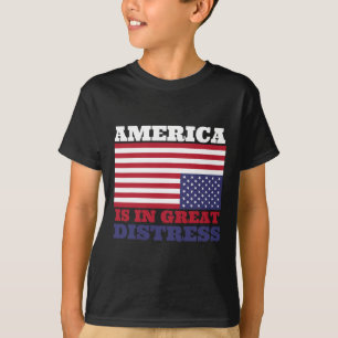 Camiseta En gran angustia al revés de la bandera norteameri