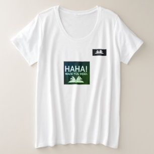 Camiseta en HAHA Y TE HIZO LEER