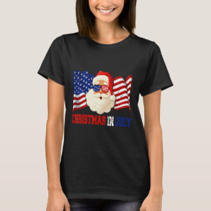 Camiseta En julio Hawaiian Santa American Pride 4 de Julio