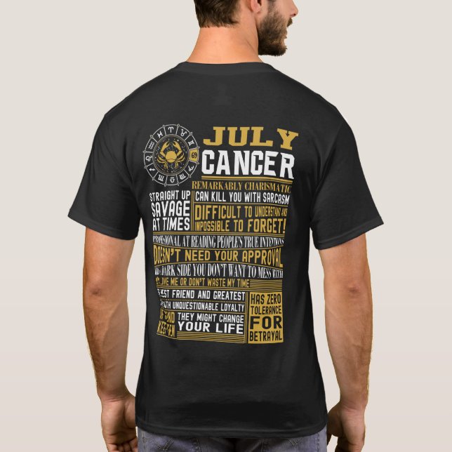 Camiseta En julio hechos llevados del cáncer (Reverso)