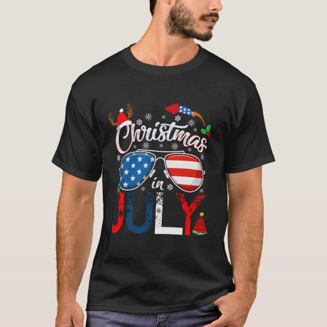 Camiseta En Julio Santa Americana 4 De Julio Santa (Anverso)