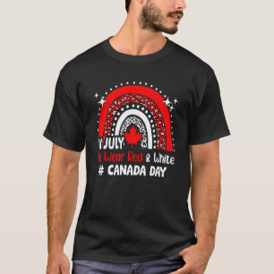 Camiseta En Julio Vivimos El Día Del Canadá Rojo Y Blanco E