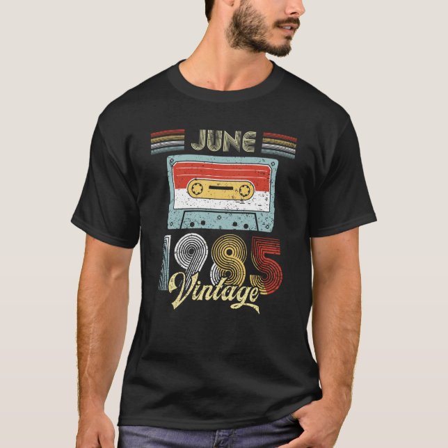 Camiseta En junio de 1985 cinta de casete del cumpleaños (Anverso)