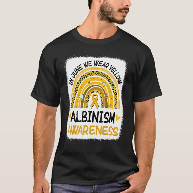 Camiseta En Junio Usamos El Albinismo Amarillo Del Leopardo (Anverso)