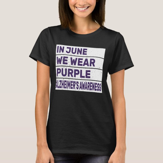 Camiseta En junio usamos la conciencia del Alzheimer púrpur (Anverso)