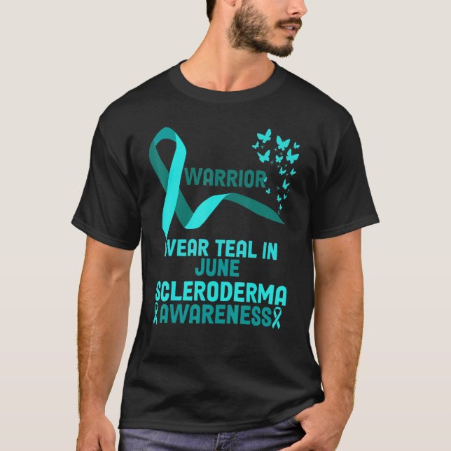 Camiseta En Junio Usamos Verde azulado Guay Scleroderma Awa (Anverso)