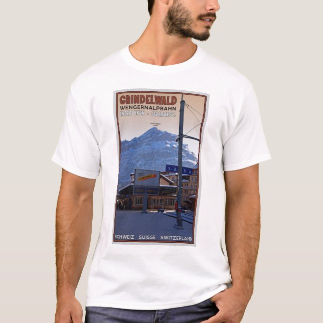 Camiseta En la estación de tren de Grindelwald (Anverso)