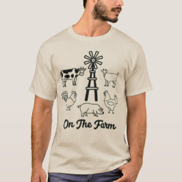 Camiseta En la granja: animales de granja y molino de vient