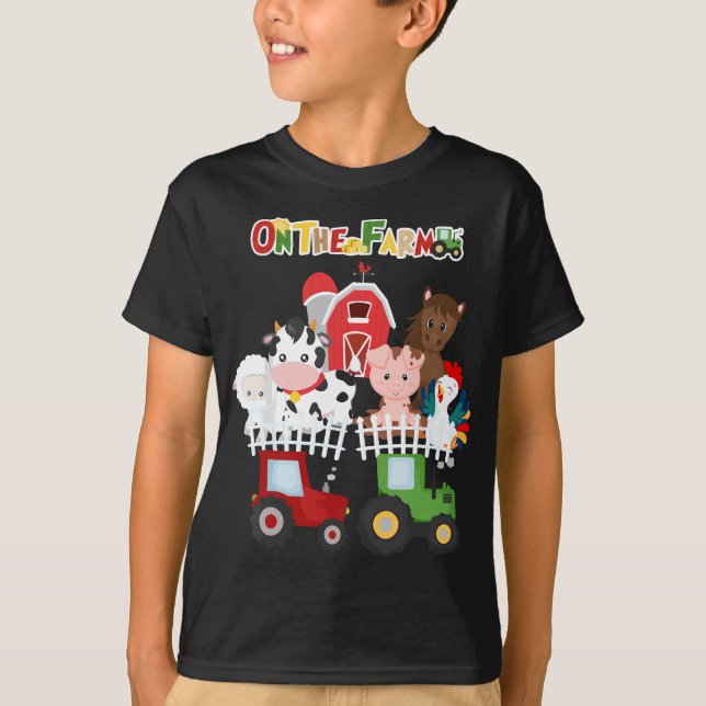 Camiseta En La Granja De Barnyard Los Animales Cutan Niño P (Anverso)