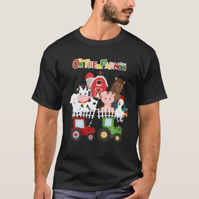 Camiseta En La Granja De Barnyard Los Animales Cutan Niño P (Anverso)