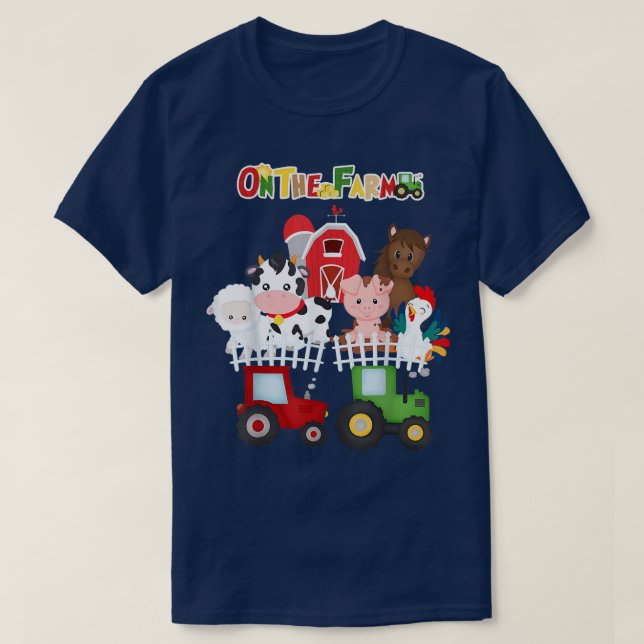 Camiseta En La Granja De Barnyard Los Animales Cutan Niño P (Diseño del anverso)