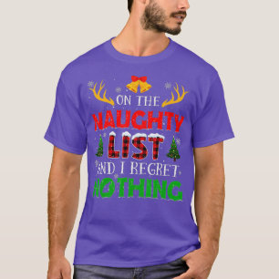 Camiseta En La Lista Malvada Y Lamento Nada De Xma Gracioso