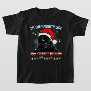 Camiseta En la lista traviesa y no me arrepiento nada gato