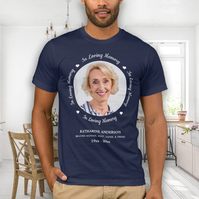 Camiseta En la memoria amorosa foto funeraria personalizada (Subido por el creador)