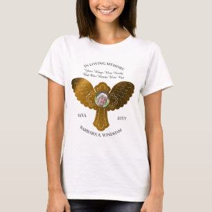 Camiseta En la memoria amorosa Foto Keepsake Cross con alas