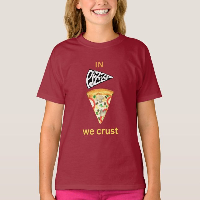 Camiseta En la pizza, corteza (Anverso)