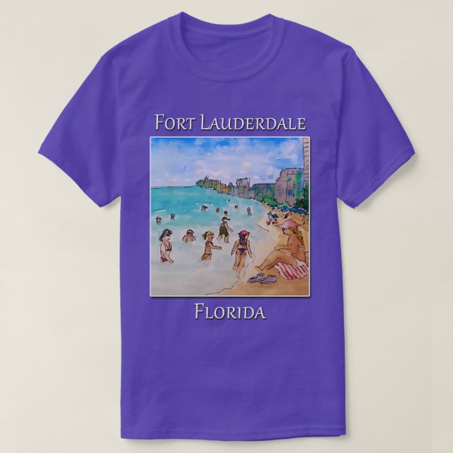 Camiseta En la playa Fort Lauderdale Florida TShirt (Diseño del anverso)