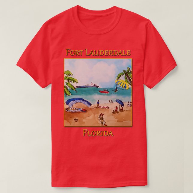Camiseta En la playa Fort Lauderdale Florida TShirt 10 (Diseño del anverso)
