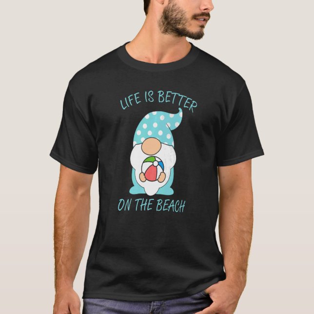 Camiseta En La Playa Gnome Sand Surf Summer Vacation (Anverso)