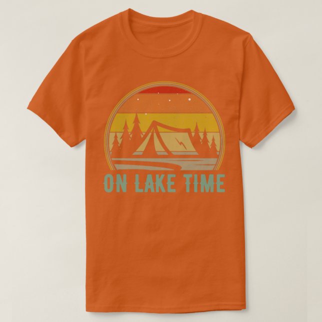 Camiseta En Lake Time Camping Tent Sunset Funny Lake Life C (Diseño del anverso)