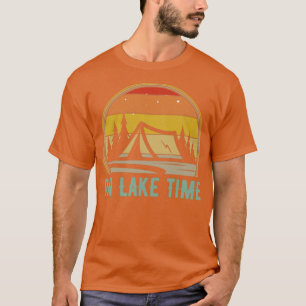 Camiseta En Lake Time Camping Tent Sunset Funny Lake Life C