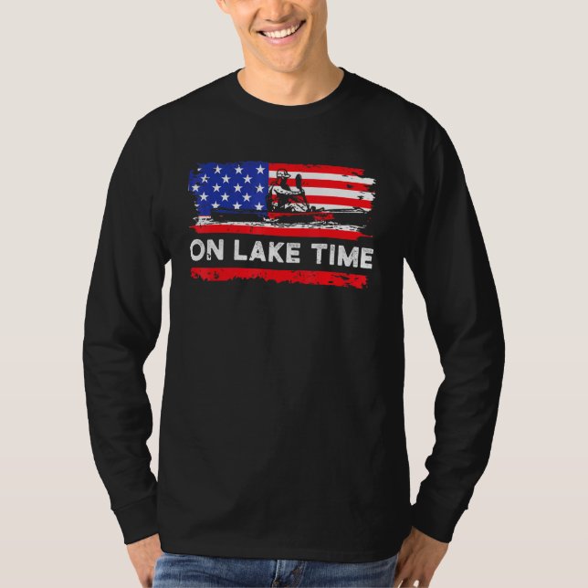 Camiseta En Lake Time Retro En Kayak En Canoa Kayak (Anverso)
