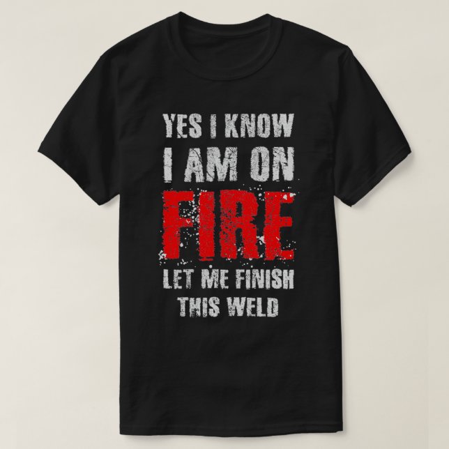 Camiseta En llamas Funny Welder Appartal Orgulloso Soldador (Diseño del anverso)