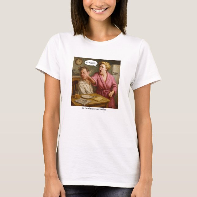 Camiseta En los días previos al café. (Anverso)