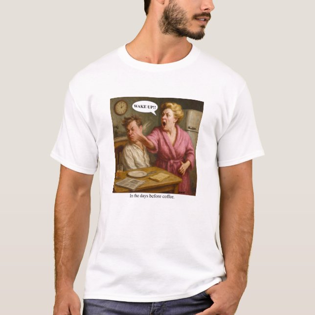 Camiseta En los días previos al café. (Anverso)