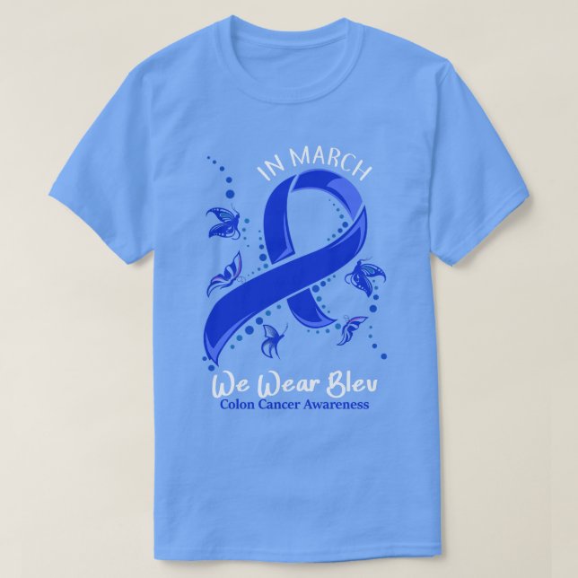 Camiseta En marzo usamos cáncer de bleu colon (Diseño del anverso)