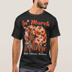 Camiseta En Marzo Usamos Esclerosis Múltiple Naranja Afro