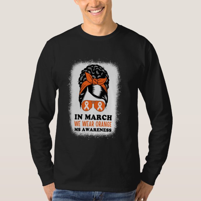Camiseta En Marzo Usamos Esclerosis Múltiple Naranja Afro B (Anverso)