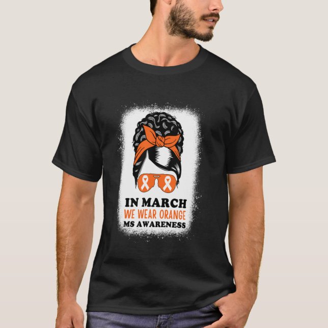 Camiseta En Marzo Usamos Esclerosis Múltiple Naranja Afro B (Anverso)
