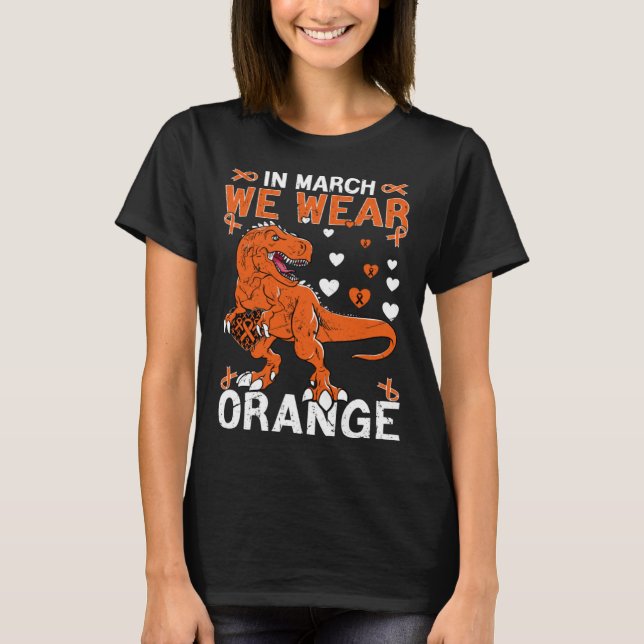 Camiseta En Marzo Usamos Esclerosis Múltiple Rex Naranja (Anverso)