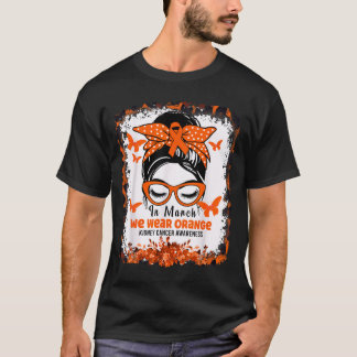 Camiseta En marzo usamos naranja Conciencia del cáncer de r